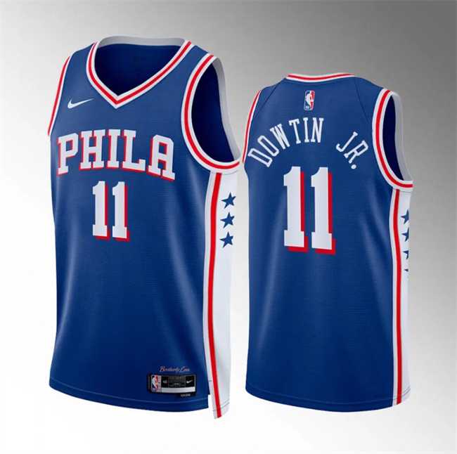 Men%27s Philadelphia 76ers #11 Jeff Dowtin Jr Royal Icon Edition Stitched Jersey Dzhi